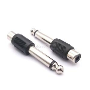 1PCS 골든 오디오 어댑터 6.35mm 1/4 