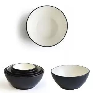 투톤 VJ67HW75 멜라민 한정식 대접 국그릇 13.9x7.2cm 2호