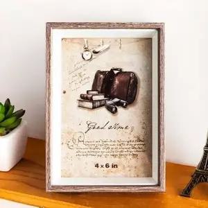 거실 탁자 애인 솔리드 우드프레임 사진 액자 4x6 (KYR-W55819F)