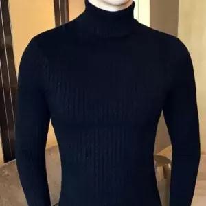 고품질 남자 터틀넥 폴라티 겨울 니트 꽈배기 목폴라 남성 (WFKBAJH)