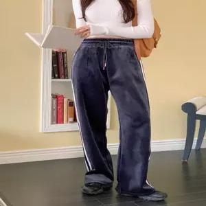 티머린 벨벳 밴딩 기모 와이드 팬츠_W4429