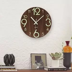 타임아트 축광 야광 무소음 벽시계 야광벽걸이시계 (KYR-WC2E761)