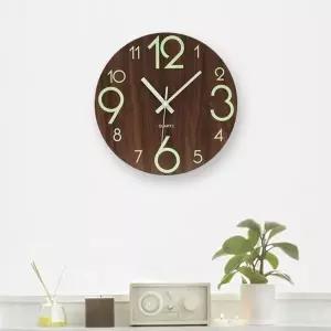 벽시계 무소음시계 원형시계 야광벽시계 브라운시계 (KYR-WAC8A15)