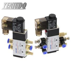 공압밸브 공압 전기 솔레노이드 밸브 공기 가스 마그네틱 웨이 위치 제어 12V 24V 220V 코일 볼트 4mm 12mm 호스 피팅
