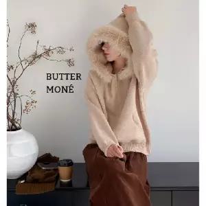 버터모네 퍼카라 후드 집업 가디건 니트 스웨터 아우터 봄 가을 겨울 루즈핏 데일리 집업가디건 니트집업