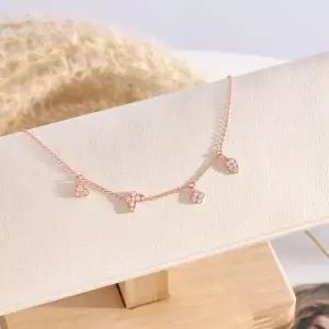 [셀러에이드]시후주얼리 나비 크로버 하트 리프 로즈골드 여성 체인팔찌 LB263Bc