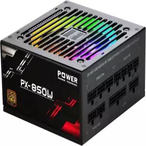 POINWER 850와트 전원 공급 장치 80 플러스 골드 무음 12cm RGB 팬 풀 모듈식 액티브 PFC 105°C 커패시터