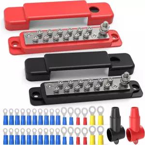 부호바 150A 12V /48V 헤비 듀티 파워 디스트리뷰션 버스바 - 버스 바 DC 1 /4 (M6) 메인 스터드 + 20 M4