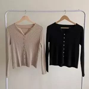 봄 가을 여성 골지 정장 니트 브이넥 가디건 자켓