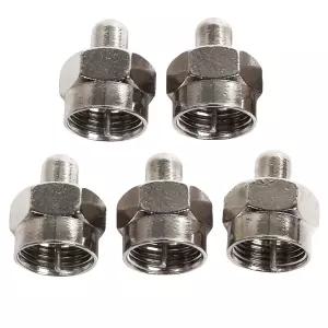 EZYUMM 5팩 동축 캡 커버 - 스플리터 AMP 케이블 TV 안테나 및 벽판용 75옴 터미네이터(F형 황동 커넥터)