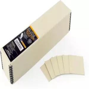 6개의 무산 분할기가 있는 Lineco 아카이브 슬라이드 보관함 황갈색 인쇄 파일 케이스 사진 스탬프