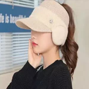 여성골프모자 겨울모자 썬캡 털모자 귀덮는 방한 골프 아웃도어 등산 캐디방한모