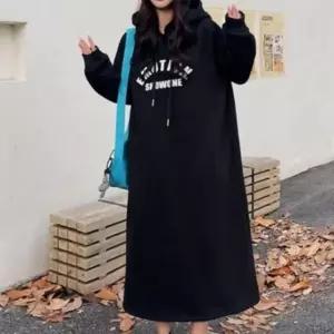데일리 원피스 기모 후드 이모션 베이직 편안한원피스 롱 캐주얼 이모션원피스 데일리원피스 기모후드롱원