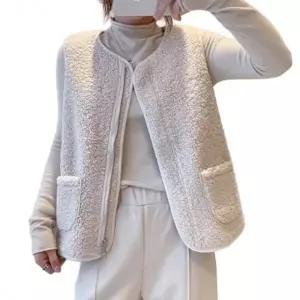 나프커 아이보리 후리스조끼 뽀글이조끼 양털 플리스 간절기 겨울 후리스 수면 김장 실내 베스트 집업 조끼