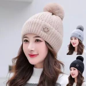 여성 비니캡 방한모자 겨울 니트 두꺼운 기모 모자