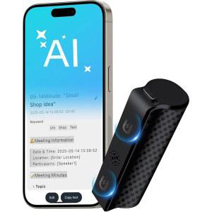 [미국배송] 128G 마그네틱 AI 음성 녹음기 GPT-5 요약 기능이 있는 스마트 오디오 1개월 연속 녹음 노이즈 캔슬링 강의 및 회의용 휴대용 녹음 장치