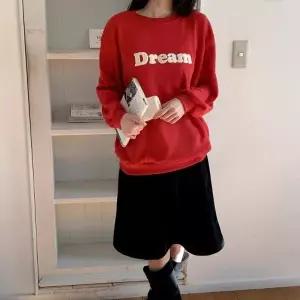 [다잇템] 여성 맨투맨 빅사이즈 필기체 보온 티셔츠_24047290_588872