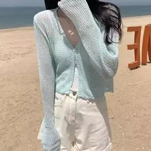 여자 5컬러 간절기 여름 레이어드 니트가디건 루즈핏 (KYR-WFISZKH)