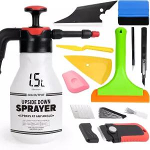 포시오 워터 펌프 분무기 창문 틴트 키트 비닐용 스퀴지 자동차 교체용 칼날이 있는 유틸리티 나이프