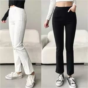 허리밴딩 팬츠 스키니 3색 스판 바지 부츠컷 여성 데일리 (WFKBXKP)