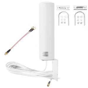 ZDTECH 고이득 10-12dBi 외장 SMA 남성 / 듀얼 3G 4G 5G LTE 옴니 방향 실외 안테나 휴대폰 셀룰러 라우터 모뎀 게이트웨이 (698-4000MHz)