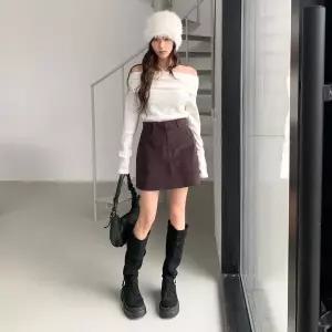 [하프클럽/옷자락]여성 따뜻한 가을 겨울 골덴 미니스커트 바지