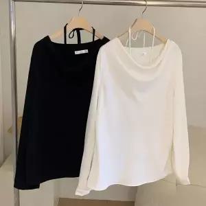 [신세계라이브쇼핑][옷자락] 여성 겨울 하객룩 드레이프 홀터넥 이너 나시 블라우스