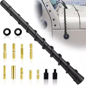 BFXM 블랙 나선형 굽힘 안테나 방수 자동차 고무 나사가 있는 7인치 오토 토퍼 유연한 개조 트럭 SUV용