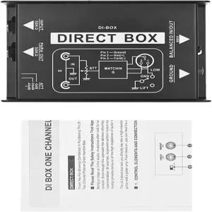 기타 베이스 일렉트릭 라이브 공연을 위한 TRS 및 XLR 잭이 있는 DI 박스 패시브 유닛 험 엘리미네이터