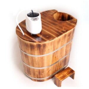 1인욕조 가정용 사우나 미니 찜질방 반신욕 단일 1인 나무욕조 반신욕의자 좌욕