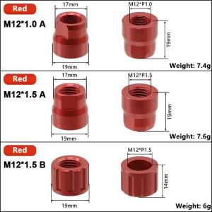 호환 자전거 스루 액슬 너트  MTB 로드 바이크 허브 샤프트 꼬치 캡  멀티 컬러 나사  M12 P1.0/1.5