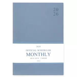인디고 다이어리 2026 오피셜 빅 먼슬리 스케줄러 (날짜형 A4 월간) 업무용 (워터블루)스케쥴 26년도 플래