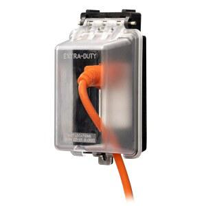 울트라프로 아웃도어 콘센트 커버, 싱글 갱 커버 웨더프루프 인클로저, 습한 위치용 등급, 전기 박스 방수 플러그 블랙, 49204