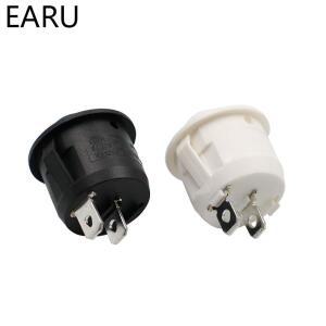 10Pcs AC 250V On Off 스냅 SPST 라운드 보트 로커 스위치 블랙 2Pin 전원 푸시 버튼 화이트 공장