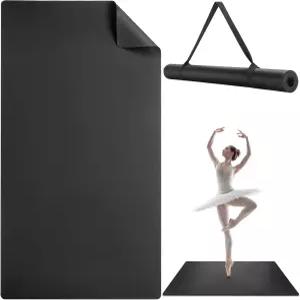 TOBWOLF 휴대용 댄스 플로어 매트 어깨끈이 있는 6.6 x 3.6피트 초대형 발레 홈용 미끄럼 방지 헤비 듀티