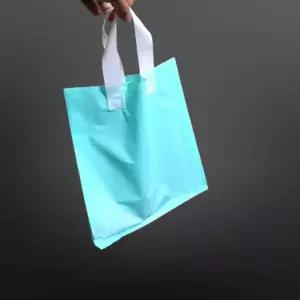 강력한 손잡이 쇼핑백 민트 36X45cm 옆9cm 50매 팬시봉투 비닐백 옷봉투