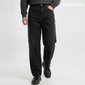 [디자이어로즈] 남자 세미와이드 블랙진 청바지