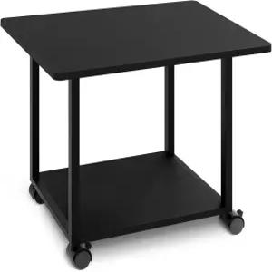 MARTY 22 x15.75 대형 언더 데스크 프린터 스탠드 수납 선반 2단 롤링 카트 휠 테이블 스캐너 팩스 기계용