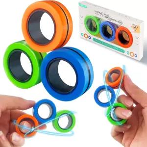더마시 마그네틱 링 피젯 장난감 3PCS 세트 스트레스 및 불안 를 위한 참신한 OCD ADHD 자폐증(3PCS
