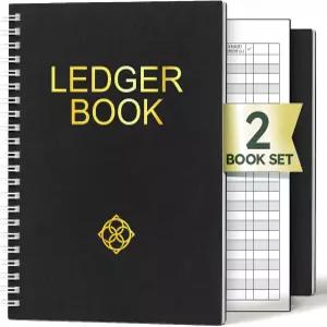 ZENO 원장서 u2013 중소기업용 회계 2팩 재무 계획자 비용 추적기 기록부 계좌 스프레드시트 노트북 블랙