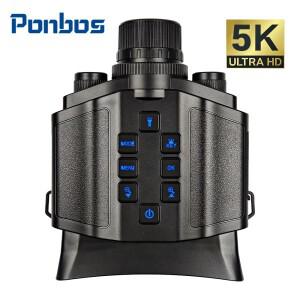 폰보스 Z9 5K UHD 60MP 쌍안경 망원경 카메라 적외선 야간 투시경 사냥 감시용 플래시라이트 포함