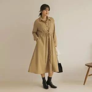 [하프클럽/]네론 골지 스트링 포켓 원피스