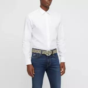 GUCCI 인터로킹 G 남성 벨트 411924 KGDHN 9643