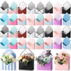 Geeee 32개 졸업 꽃다발 봉투 상자 포장 선물 종이 꽃가방 어머니의 발렌타인 결혼식 파티