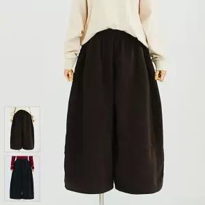 [하프클럽/]라유엘 코듀로이 밴딩 절개 포인트 와이드 기모팬츠