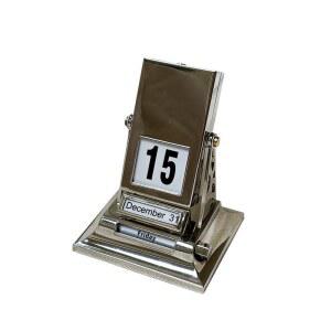 실버 스텐 빈티지 만년달력 인테리어 달력 스피닝 캘린더