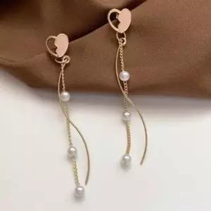 하트 귀걸이 진주 GD121 드롭 WED3C68