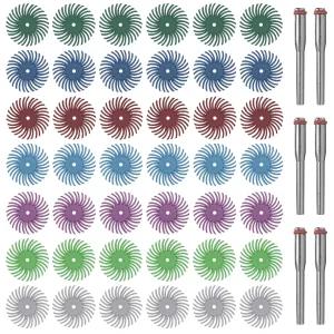 회전 공구 혼합 그릿 80 /120 /220 /400 /600 /1000 /2500 연마 브러시 간격 패드 버핑 휠이 있는 42pcs