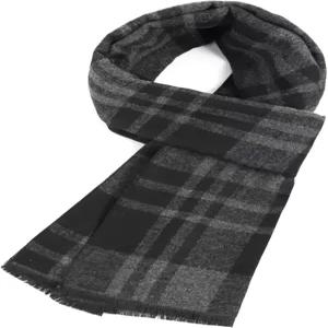 프루포키 남성 겨울 스카프 캐시미어 필 웜 롱 격자무늬 태슬 남성용