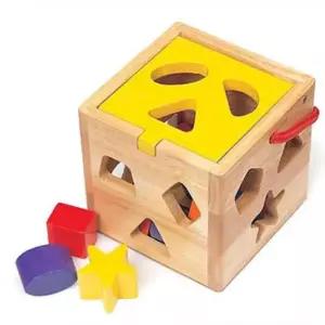 돌 아기 장난감 교구 도형 모양 블록 맞추기 퍼즐 끼우기 유아 인기 선물 상자 놀이 두돌 어린이집 나무